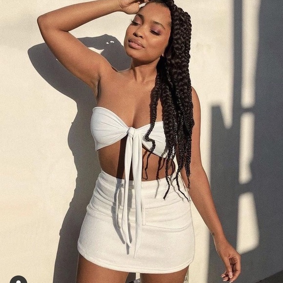 437 White Towel Terry Cloth Ellie Skirt - Picture 4 of 8